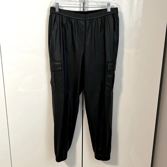 BCBGMAXAZRIA Faux Leather Carpenter Cargo Pants, Size M - Picture 1 of 16